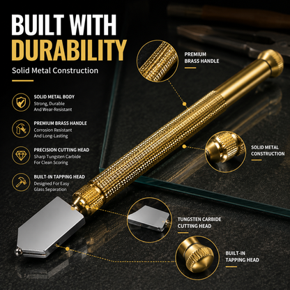 🔥 Limited-Time 49% OFF🛠️ Precision Brass Glass Cutter | Carbide Wheel & Tapping Head ✨