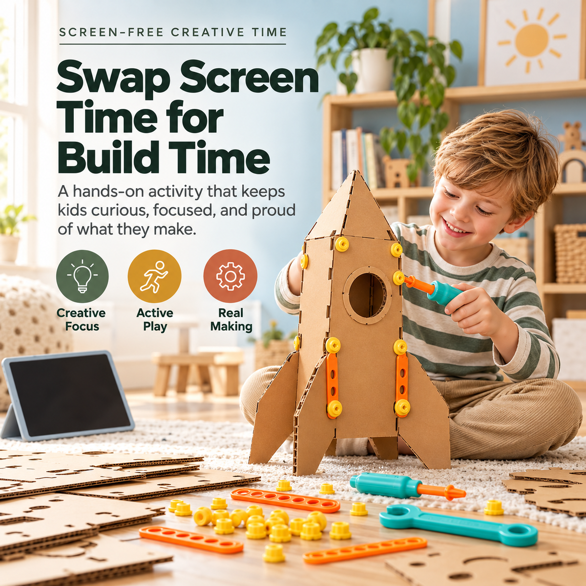 🛠️✨ Kids Cardboard DIY Building Kit 🚀🦖 | Creative STEM Construction Toy 🧠🎨 | Screen-Free Learning & Endless Building Fun 🎁🌟 Ages 3+