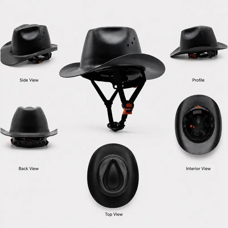 🔥LAST DAY 49% OFF🤠Western Cowboy Hard Hat, Vented Wide Brim Safety Helmet for Construction & Ranch Workers