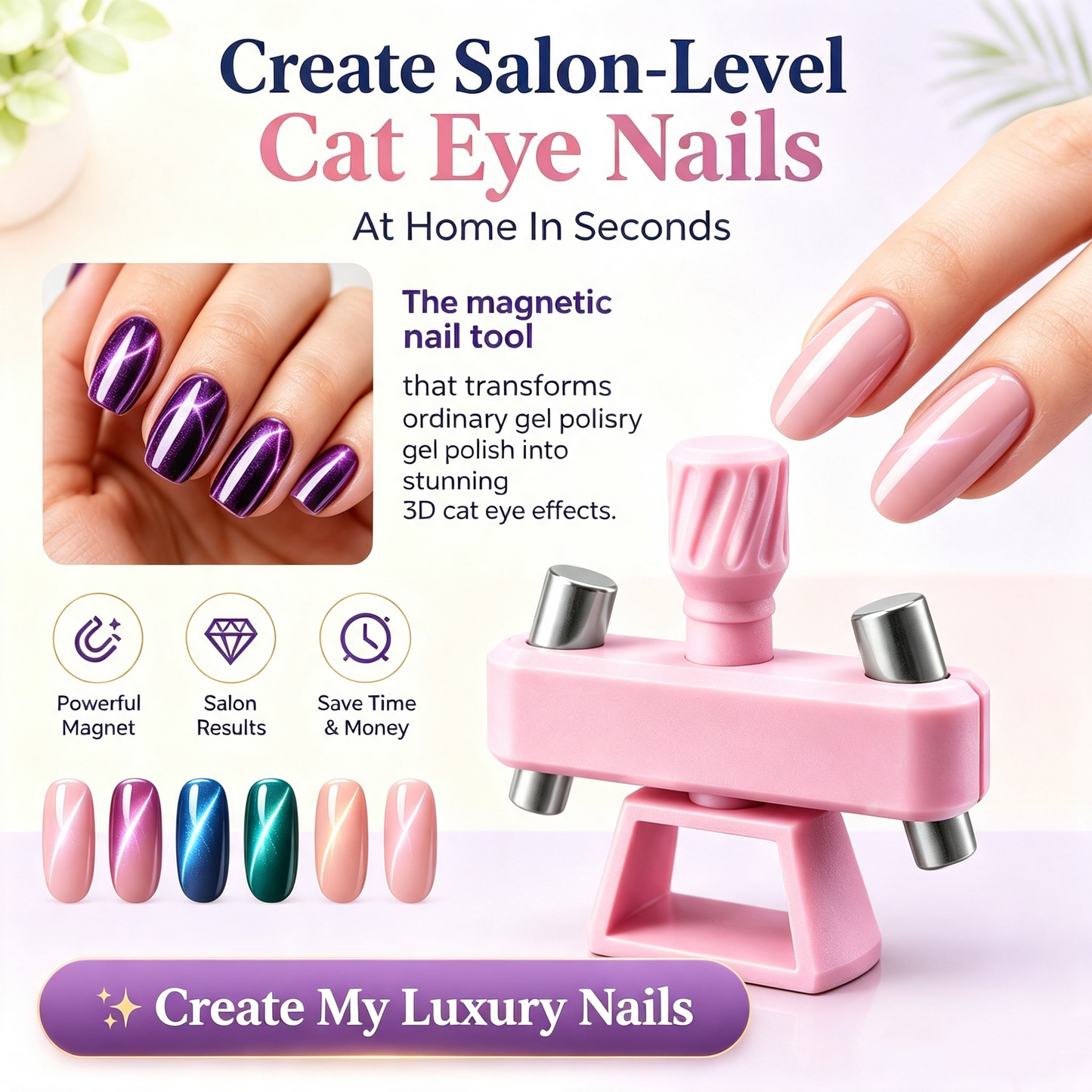 🔥 50% OFF Limited Time Offer – Viral Cat Eye Magnet Tool™ | Create Salon-Level 3D Magnetic Nails At Home