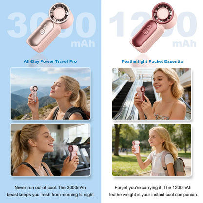 🥳2026 HOT SALE🥳💞50K+ SOLD!💨❄️ ! Turbo Handheld Fan – 16900 RPM, 6 speeds, LED display. 3000mAh battery, 10.7hrs cooling. Pocket‑sized power! 🌬️✨