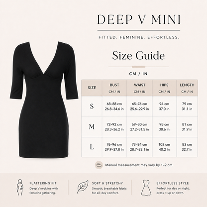 🔥 Limited-Time 49% OFF |💖Women's Deep V Mini Dress | Flattering Fit & Flare