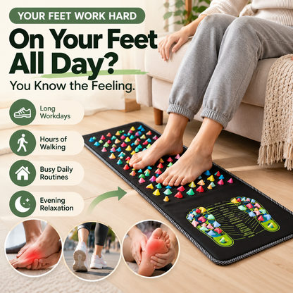 🦶 Acupressure Foot Massage Mat – Reflexology Mat for Tired Feet & Daily Relaxation