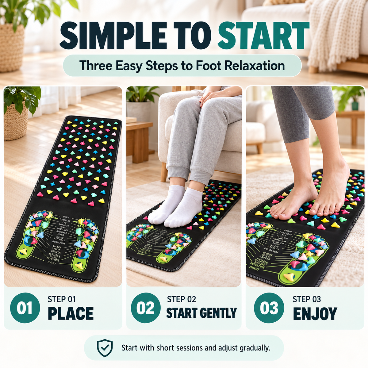 🦶 Acupressure Foot Massage Mat – Reflexology Mat for Tired Feet & Daily Relaxation