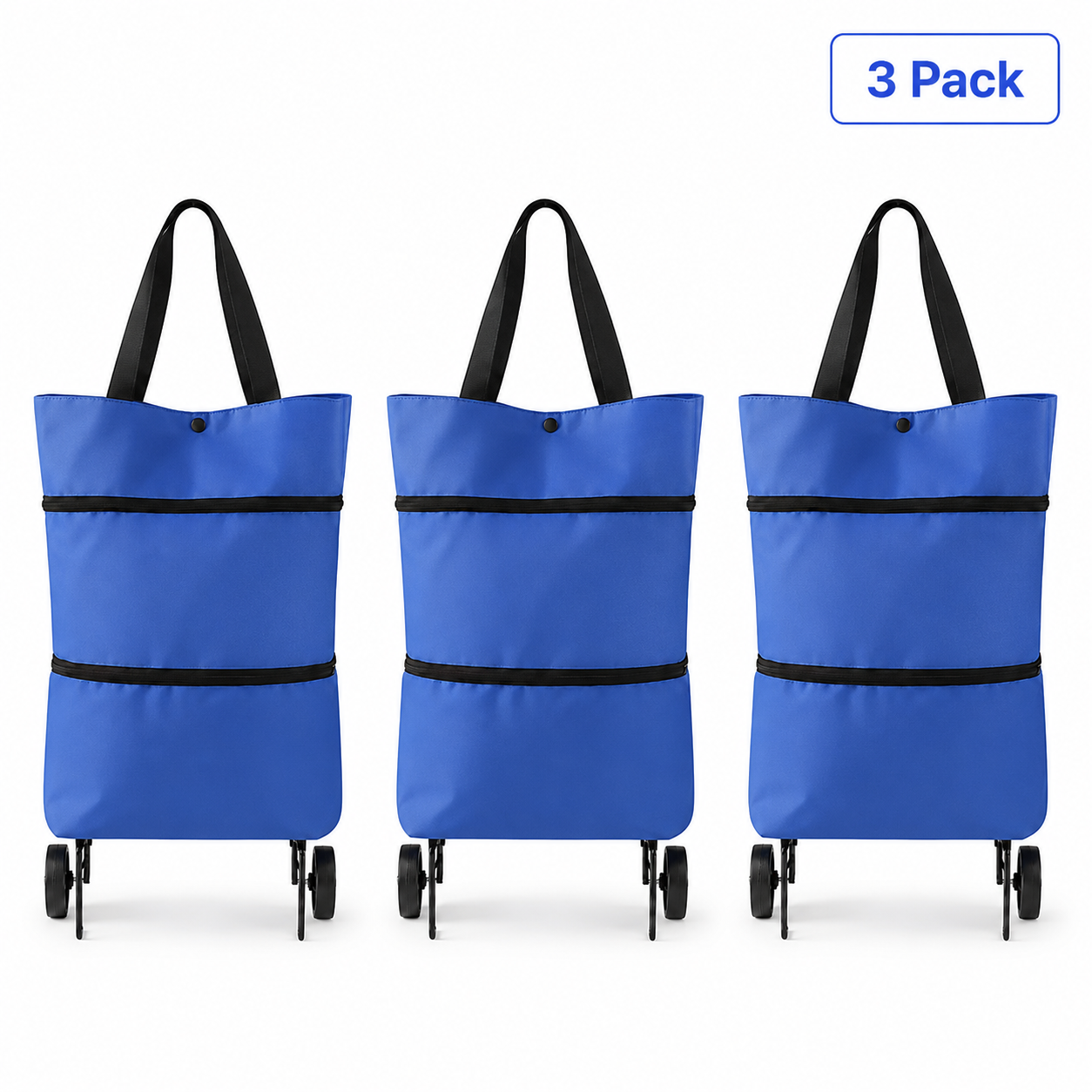 🔥HOT SALE🥳💞50K+ SOLD!💥🛒Foldable Wheeled Shopping Bag, 2-in-1 Grocery Trolley Tote