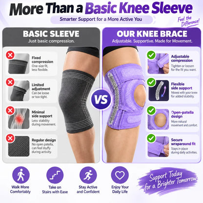 🦵 Adjustable Knee Support Brace | Cross-Strap Stabilization & Open-Patella Design