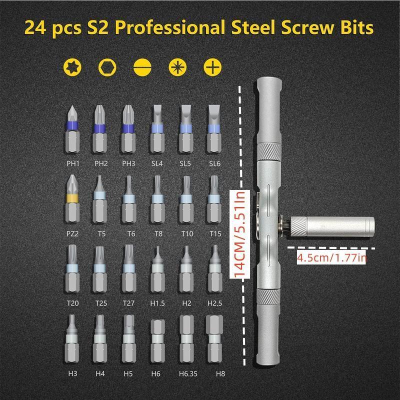🔧24 in 1 Magnetic Screwdriver Set - Portable Tool Kit