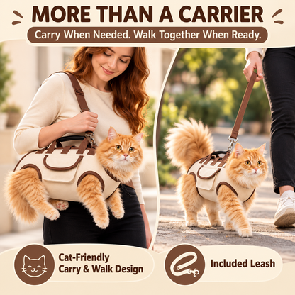🐾 Pet Carrier Bag with Leash | 3 Carrying Styles for Cats & Small Dogs