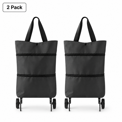 🔥HOT SALE🥳💞50K+ SOLD!💥🛒Foldable Wheeled Shopping Bag, 2-in-1 Grocery Trolley Tote