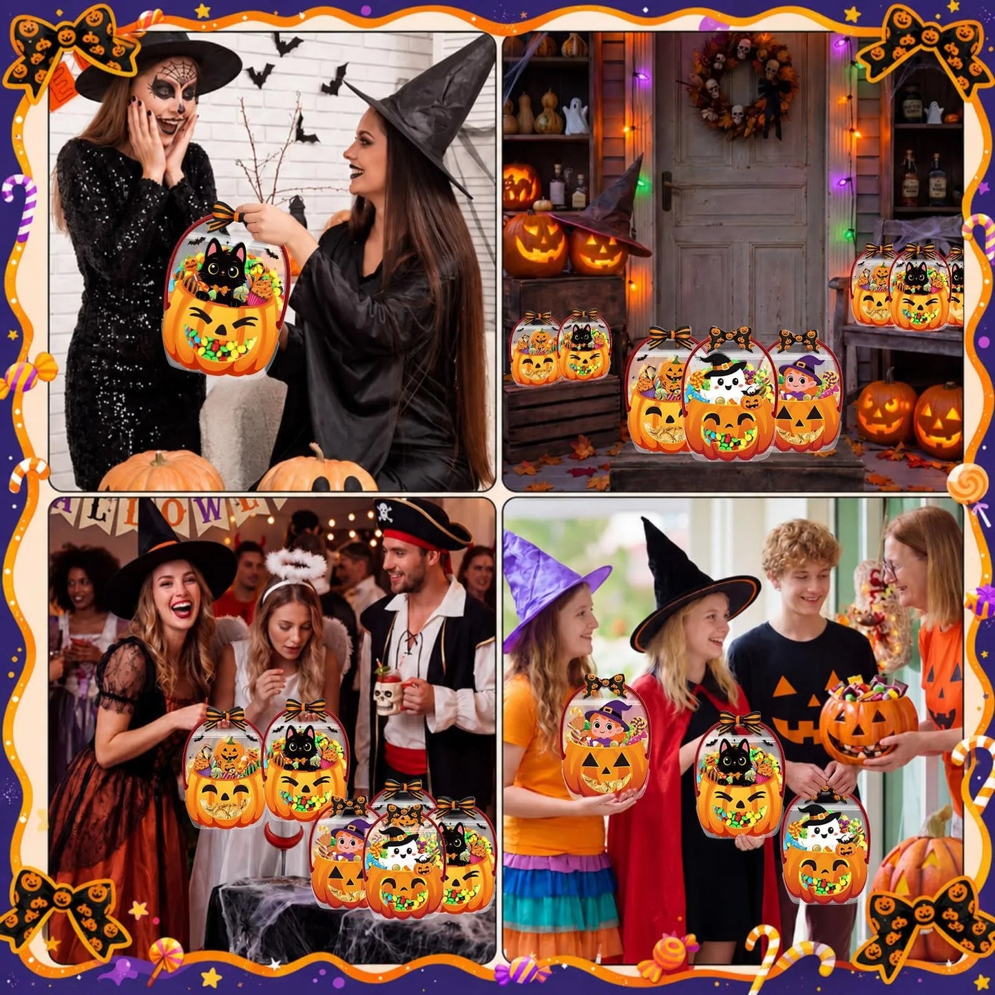 🔥Limited Time 49% OFF - Halloween Favor Bags Transparent Pumpkin Sealed Pouches🍬