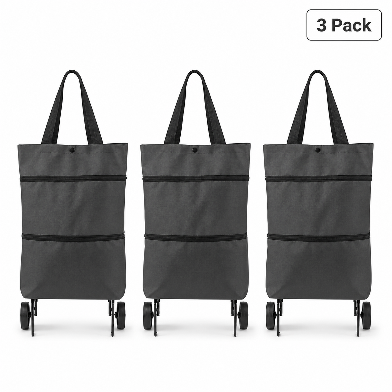 🔥HOT SALE🥳💞50K+ SOLD!💥🛒Foldable Wheeled Shopping Bag, 2-in-1 Grocery Trolley Tote