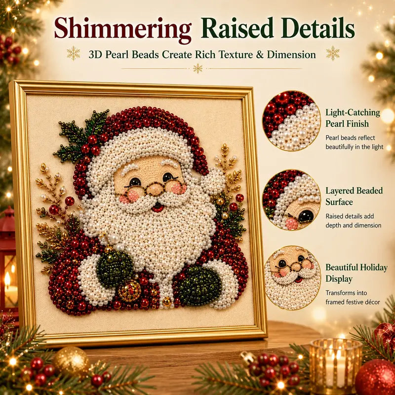 🔥 Limited-Time 49% OFF 🎅Christmas Diamond Art Kit 💎 3D Pearl Bead Painting for Holiday Décor & Gifts