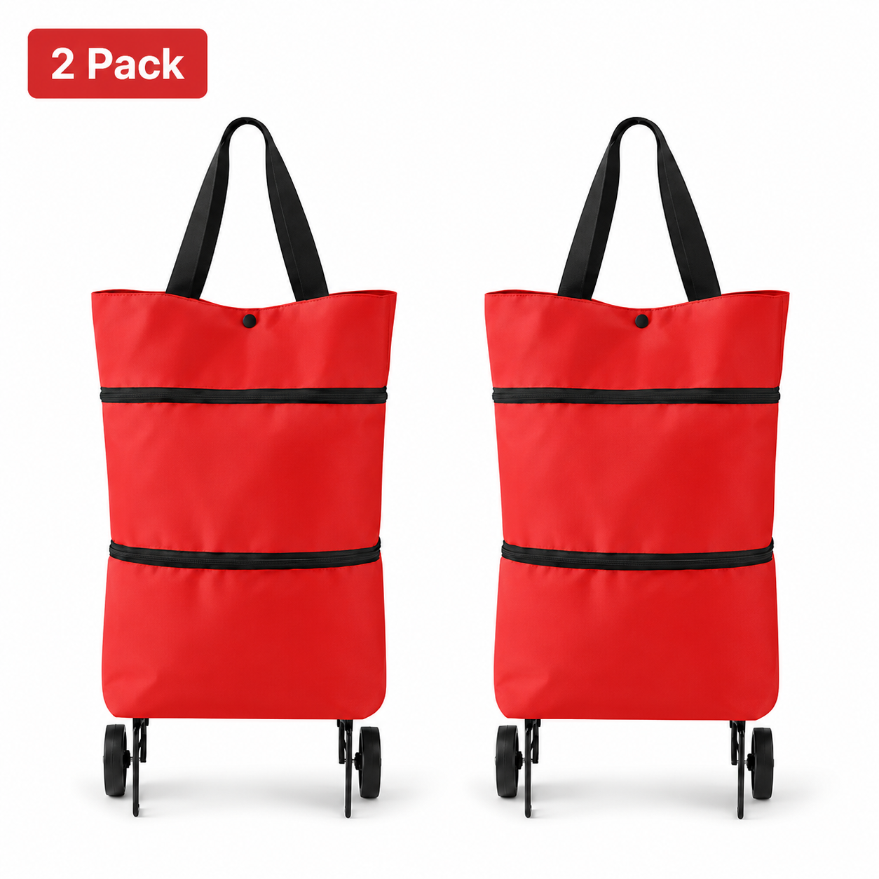 🔥HOT SALE🥳💞50K+ SOLD!💥🛒Foldable Wheeled Shopping Bag, 2-in-1 Grocery Trolley Tote