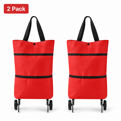 🔥HOT SALE🥳💞50K+ SOLD!💥🛒Foldable Wheeled Shopping Bag, 2-in-1 Grocery Trolley Tote