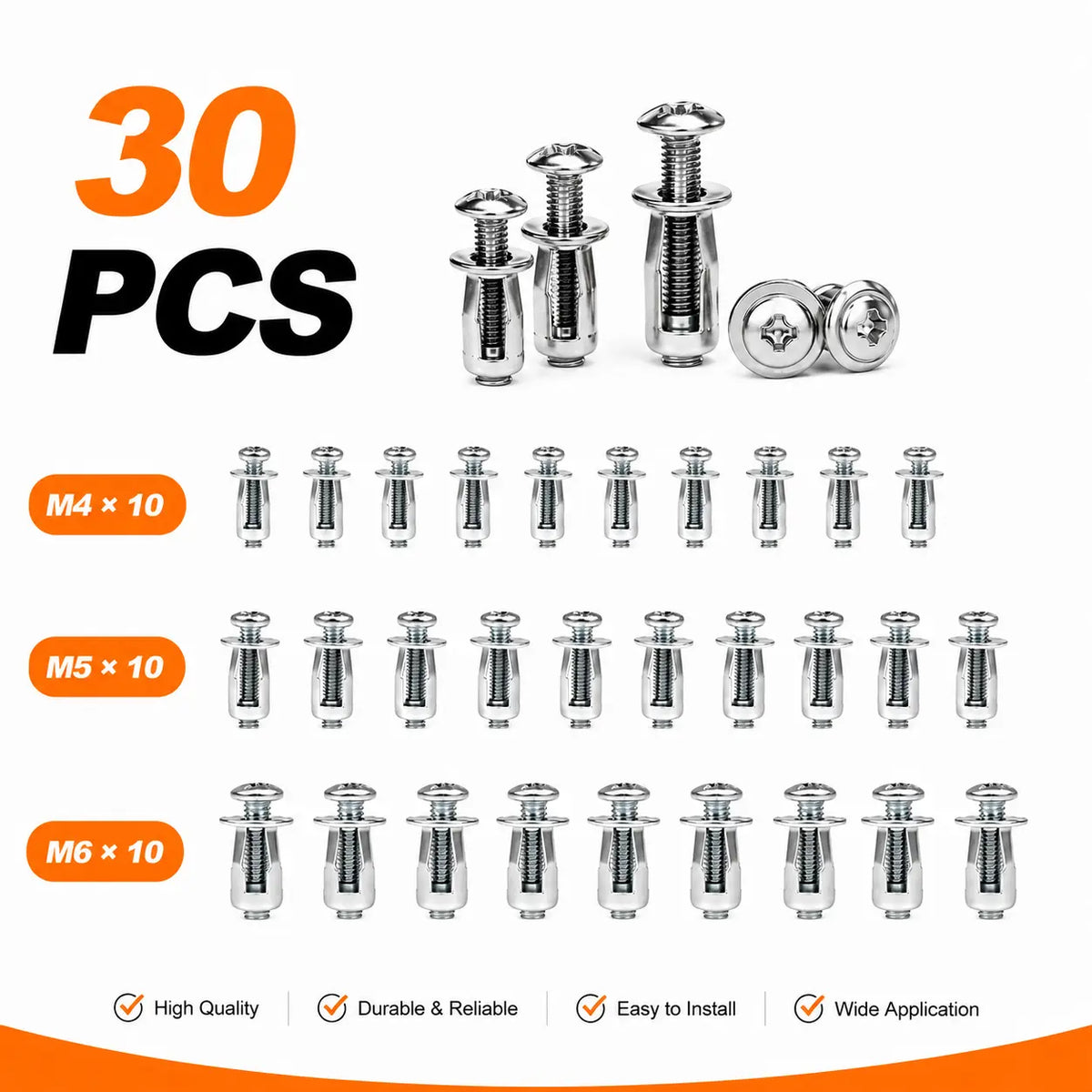 🔥 49% OFF LIMITED-TIME DEAL | 🔩 Petal Expansion Rivet Nut Set – 30/90PCS M4/M5/M6 Hollow Panel Threaded Anchors