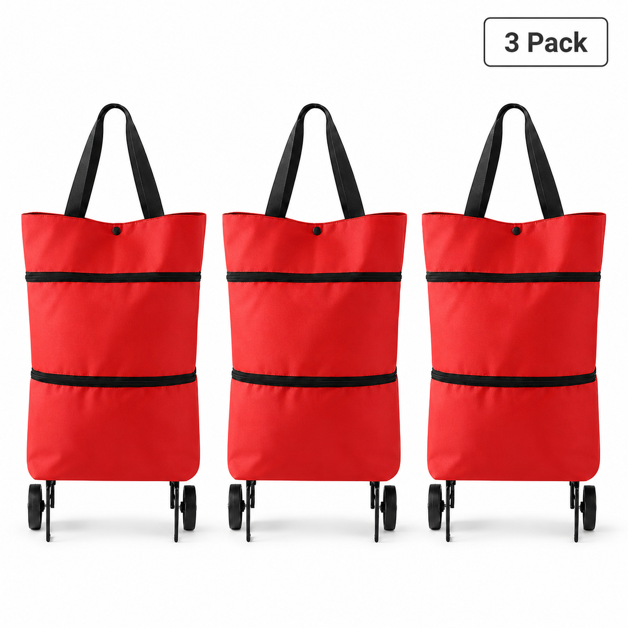 🔥HOT SALE🥳💞50K+ SOLD!💥🛒Foldable Wheeled Shopping Bag, 2-in-1 Grocery Trolley Tote
