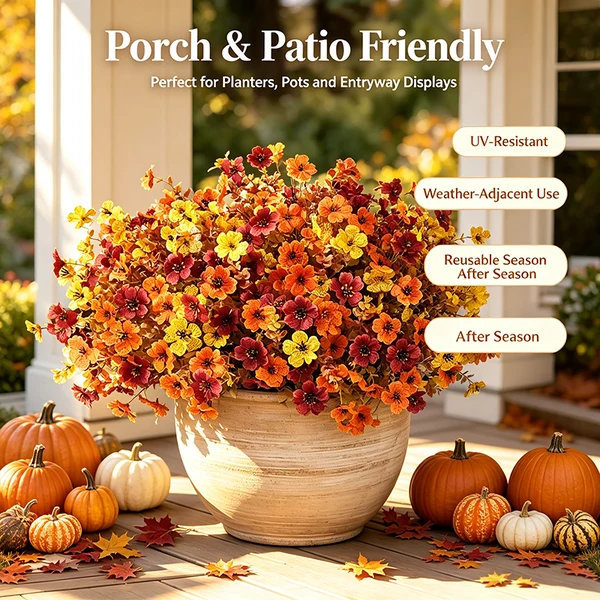 🔥LAST DAY 49% OFF🔥🍂Fall UV Resistant Artificial Flowers 🌺Fake Autumn Floral Stems