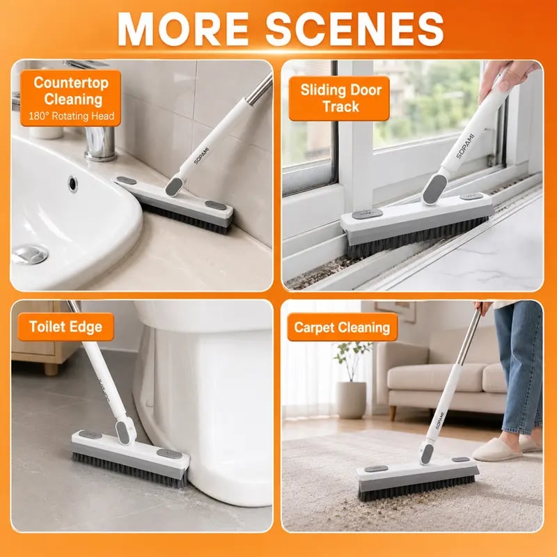 180° Rotating Gap Cleaning Tool - Extendable Adjustable No-Touch Cleaner for Windows, Sliding Doors, Narrow Spaces, Home Deep Cleaning
