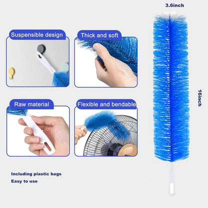 2 Counts Fan cleaning brush, dust removal brush, cleaning brush, bendable microfiber head