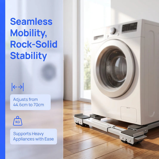 Retractable Heavy Duty Appliance Moving Base with Lockable Wheels