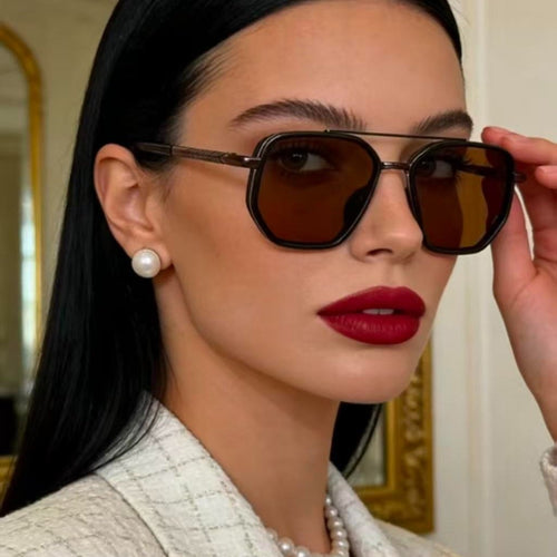 🎁Promotion 49% OFF😎 Fashion Geometric Double-Beam Sunglasses