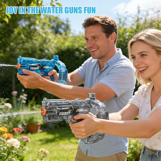 Rechargeable Electric Water Gun, LED Auto Water Blaster, 26FT Long Range Summer Pool Toy