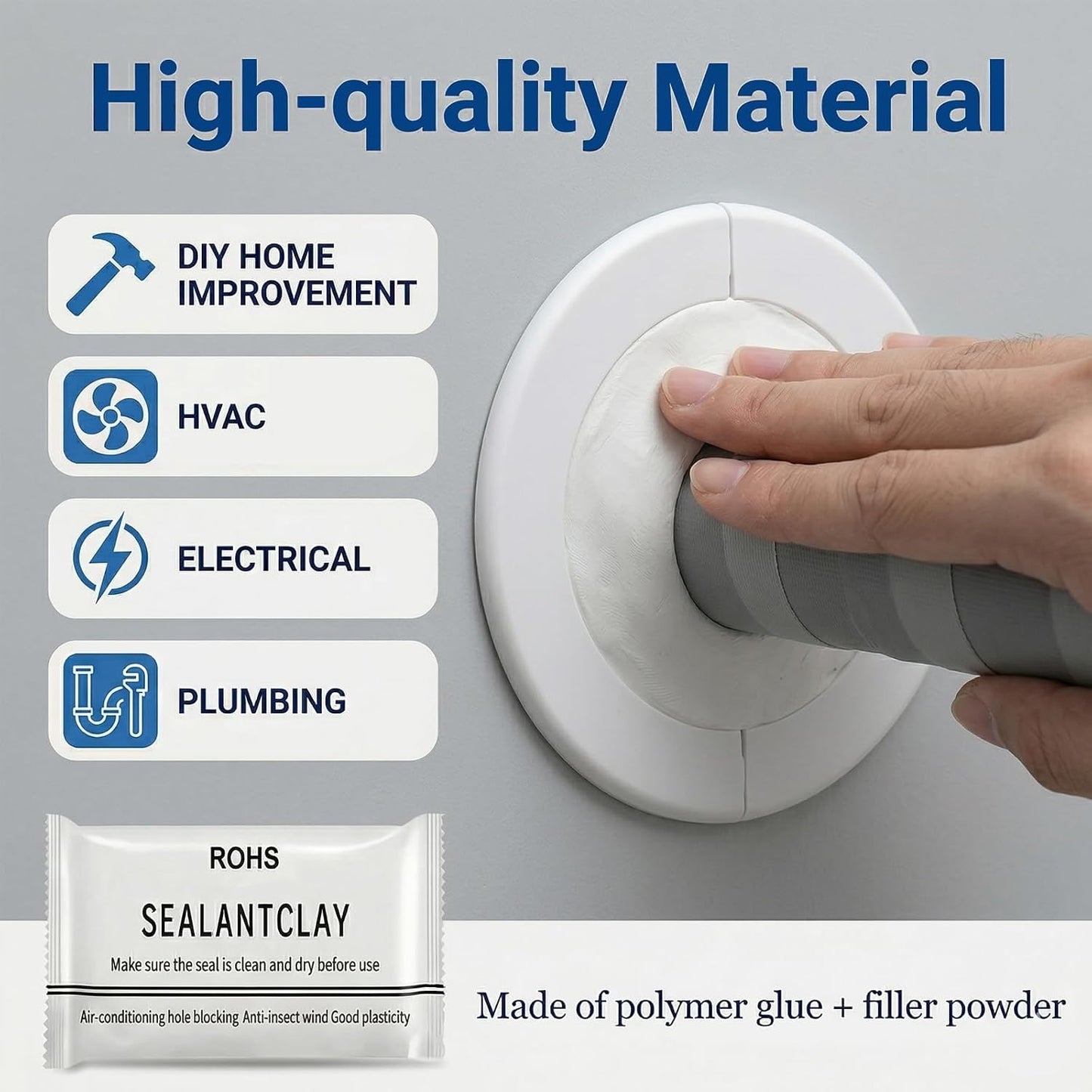 ⚡Hot Sales 49% OFF🔥10/20PCS Moldable Sealant Clay, Self-Curing Waterproof Putty for Holes & Pipe Gaps