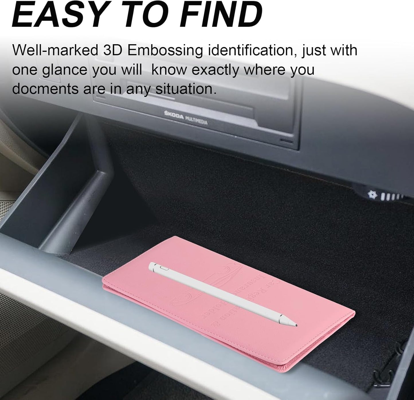 🗃️Car Registration & Insurance Card Holder, Magnetic Closure Vehicle Organizer, Car Essential Document Wallet