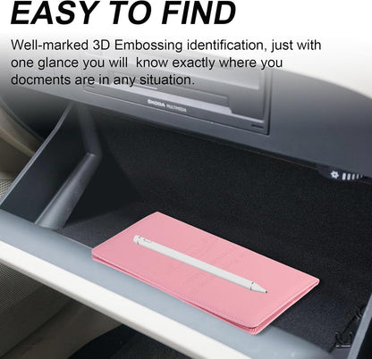 🗃️Car Registration & Insurance Card Holder, Magnetic Closure Vehicle Organizer, Car Essential Document Wallet