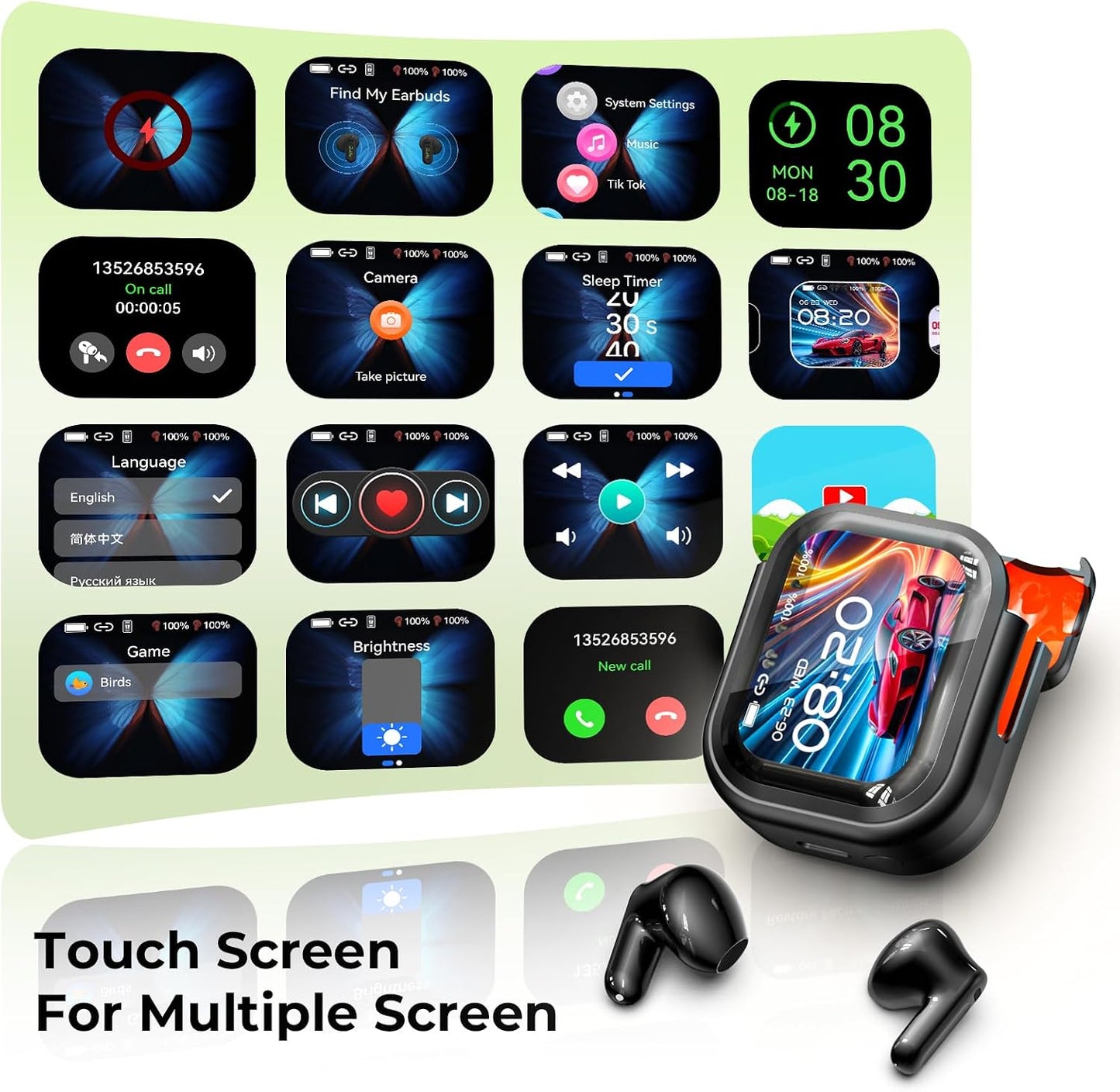 Bluetooth 6.0 Earphones LED Display High Fidelity Waterproof Wireless Earphones | Suitable for Office, Sports, Study and Audio Calls | Built-in Microphone | Earphones