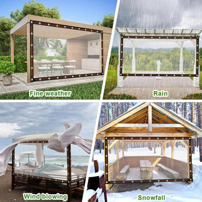 🔥Limited Time 49% OFF✨Clear Waterproof PE Tarp, Transparent Outdoor Cover with Metal Grommets💧