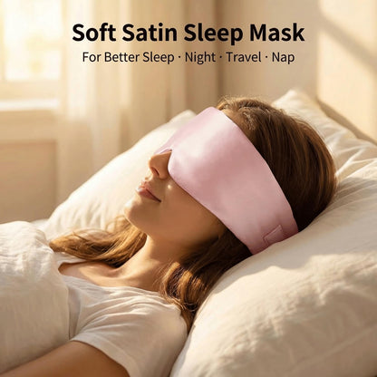 🔥Limited-time 49% off🔥😴Stretch Satin Sleep Mask, Adjustable Light Blocking Eye Mask for Travel Night Rest🛏️