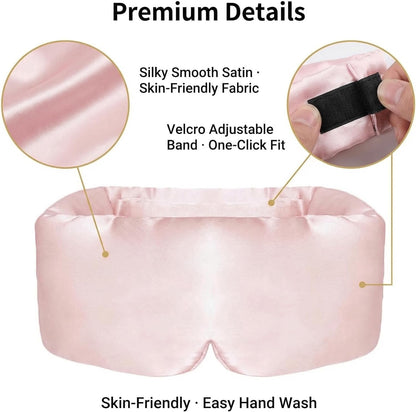 🔥Limited-time 49% off🔥😴Stretch Satin Sleep Mask, Adjustable Light Blocking Eye Mask for Travel Night Rest🛏️