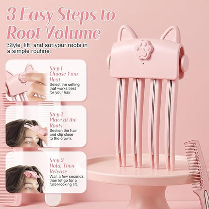 🔥 50% OFF – Cordless Heated Root Lift Clip for Instant Salon-Style Volume