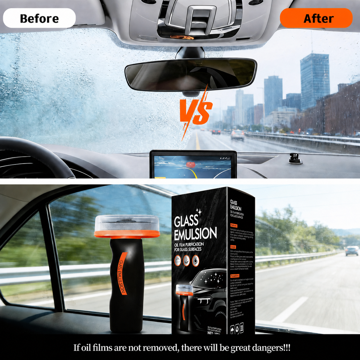 🚗🧼 Handheld Car Glass Oil Film Cleaner Cream | Portable Windshield Degreasing Sponge Brush 100g