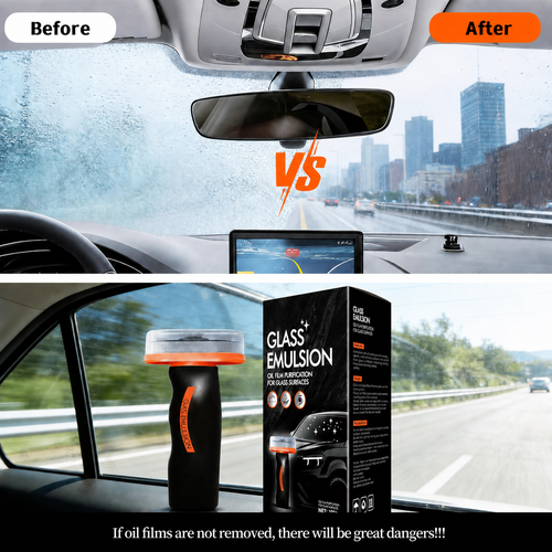 🚗🧼 Handheld Car Glass Oil Film Cleaner Cream | Portable Windshield Degreasing Sponge Brush 100g