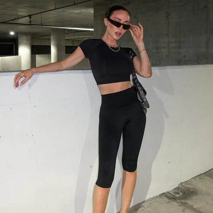 Womens Workout Capri Leggings 17" No Front Seam High Waisted Hidden Scrunch Gym Yoga Pants