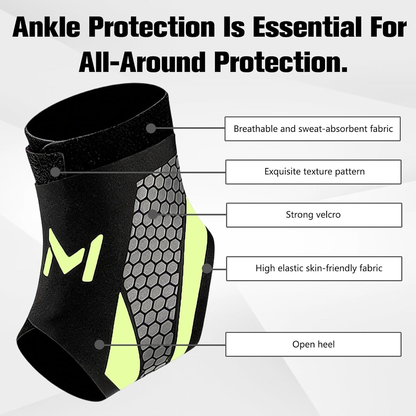 A breathable ankle support strap, ankle brace, or sports ankle support strap.