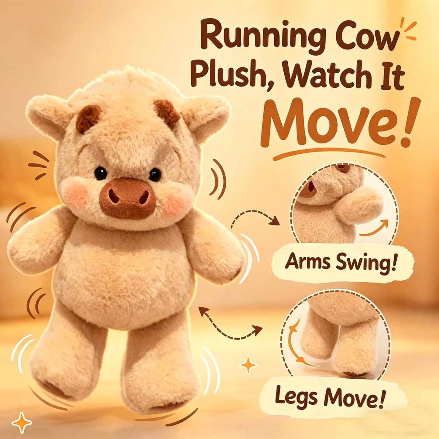 🎉 49% OFF — Running Scottish Highland Cow Stuffed Animal