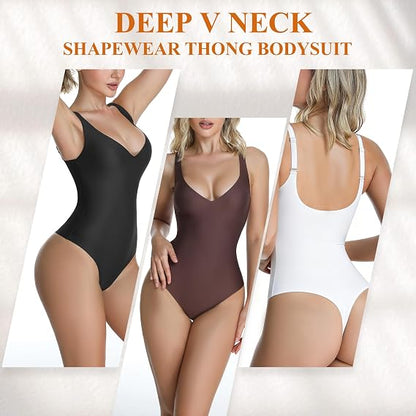 🔥Best Seller🔥Wireless Plunge Thong Bodysuit - Sexy, Comfortable Fit