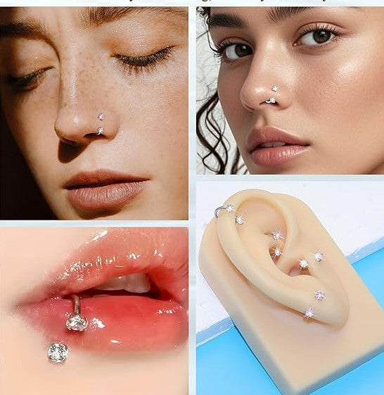 ✨Horseshoe Nose Hoop with Gems - Free Ball Holder💎