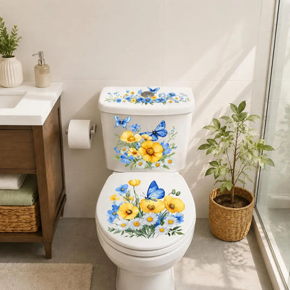 🔥 Limited-Time 49% OFF 🌸 Golden Floral Toilet Stickers – Pearl-Inspired Bathroom Decals
