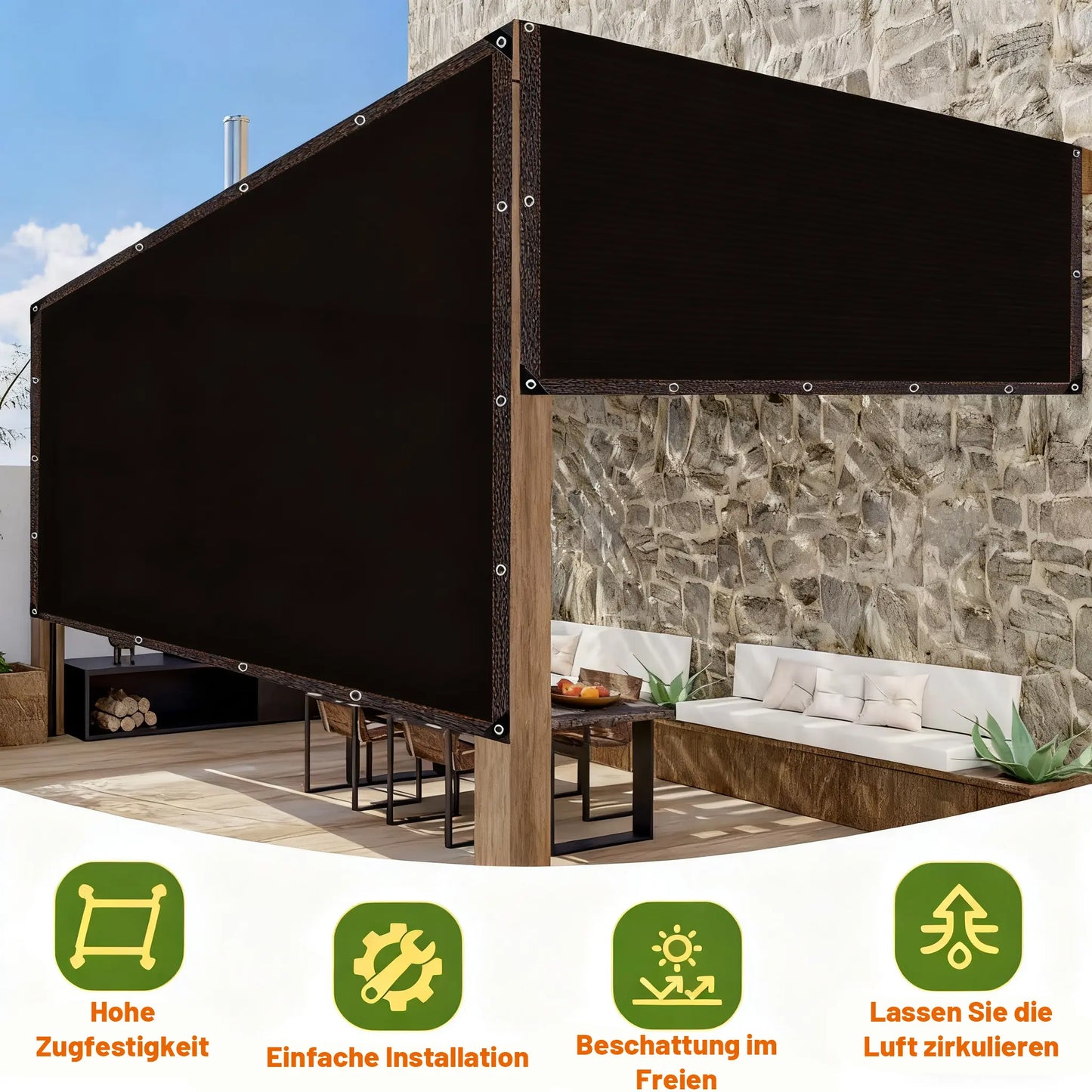 90% Blackout Cloth - 10x13ft UV-Resistant Shade Net