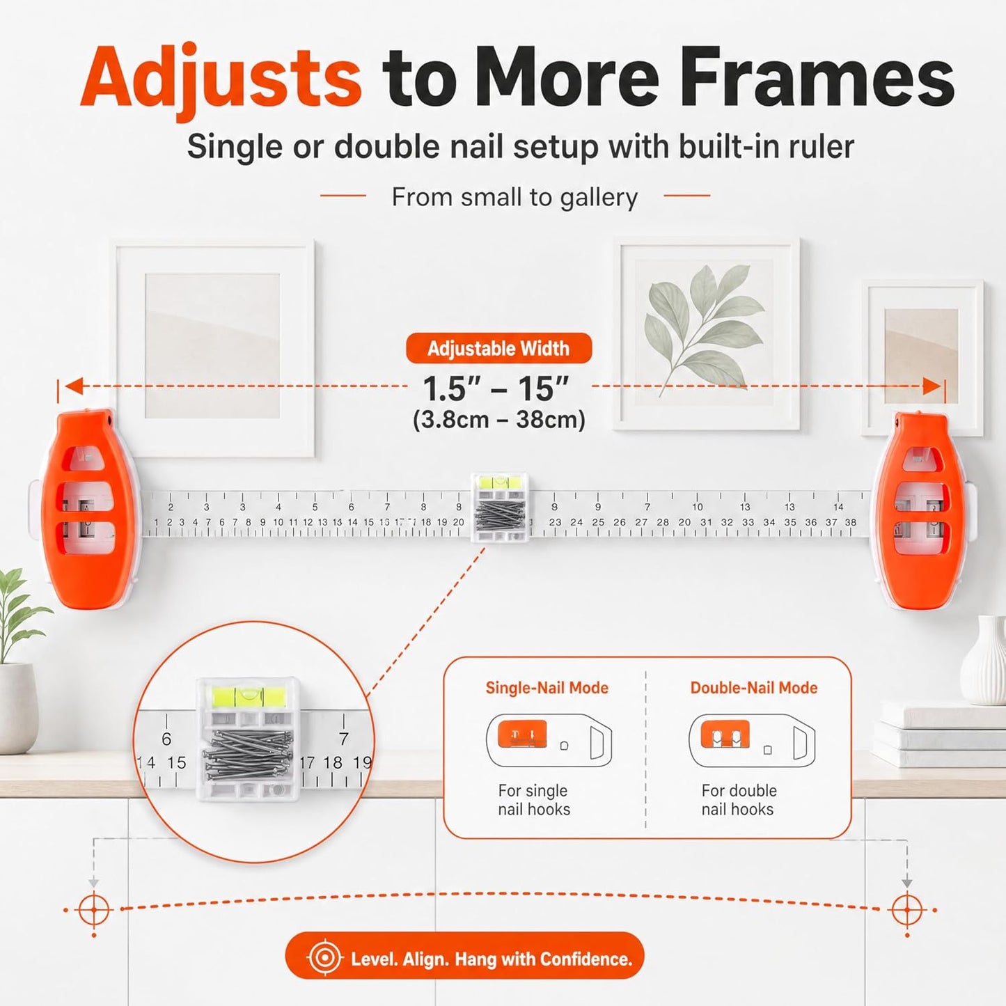 ⏳🔥 49% OFF Today Only | 🖼️ 3-in-1 Hanging Helper – Measure, Level & Nail with Precision 🛠️✨
