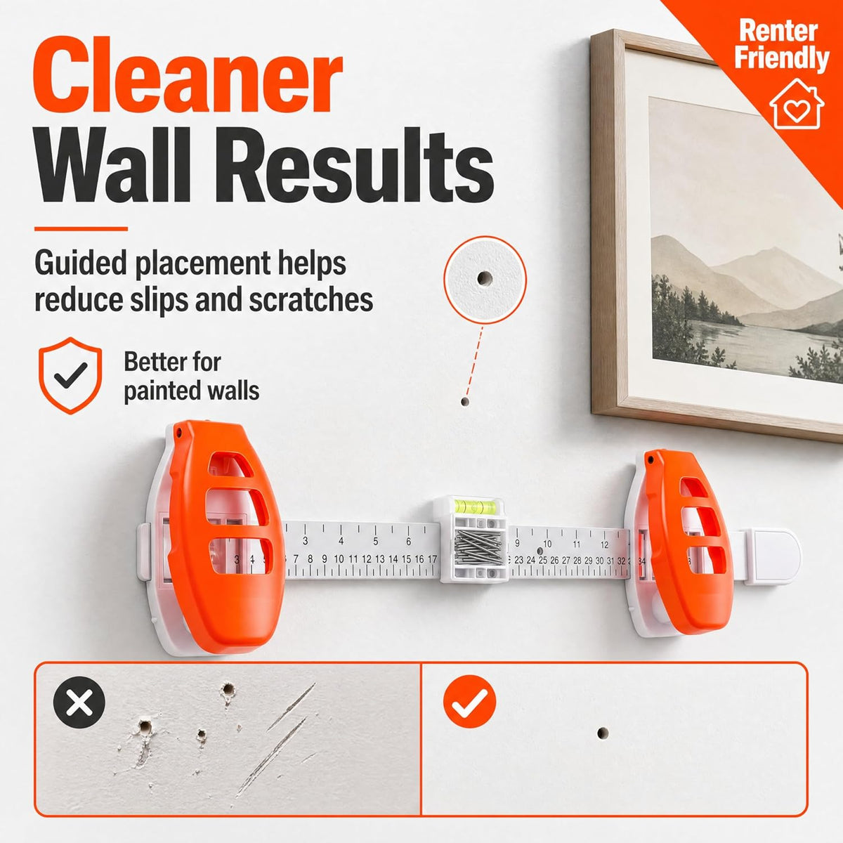 ⏳🔥 49% OFF Today Only | 🖼️ 3-in-1 Hanging Helper – Measure, Level & Nail with Precision 🛠️✨