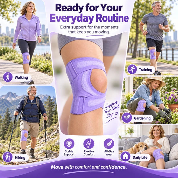 🦵 Adjustable Knee Support Brace | Cross-Strap Stabilization & Open-Patella Design