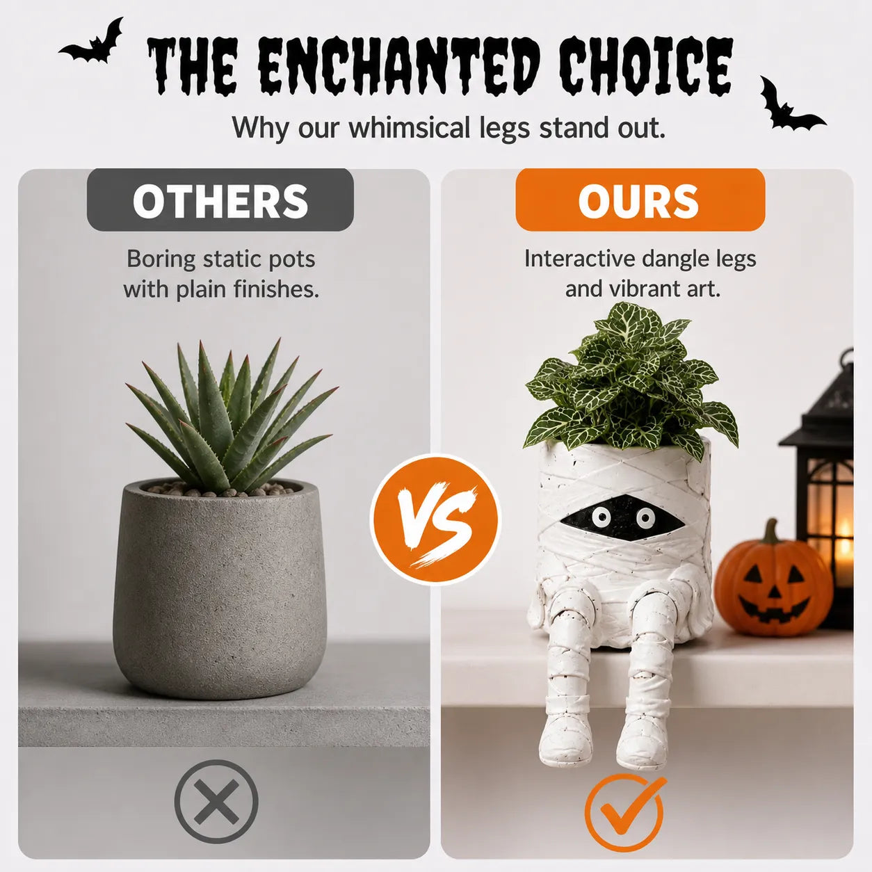 🎃 LIMITED TIME 49% OFF | Spooky Hanging Leg Resin Planter – Cute Halloween Succulent Pot For Home & Garden 👻