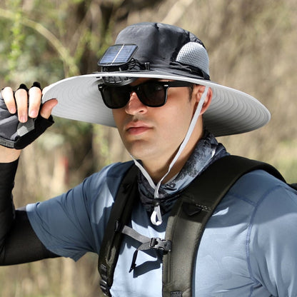 🔥Last Day Sale 49% -Wide Brim Solar Fan Outdoor Fishing Hat-Solar & USB Charging