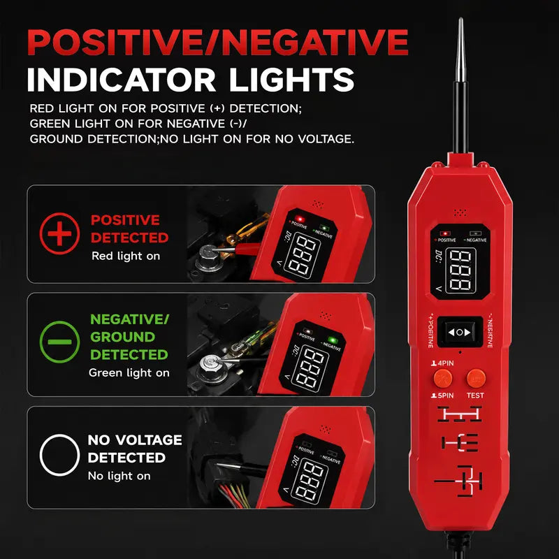 🔥Limited-time 49% off🔥🚗 DW833 Automotive Circuit Relay Tester ⚡ 12V/24V Digital Auto Diagnostic Probe