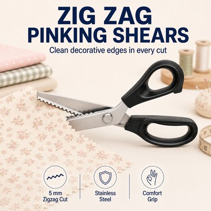 🔥LAST DAY 49% OFF✂️Pinking Shears Zig‑Zag Fabric Scissors 5mm Serrated Stainless Steel
